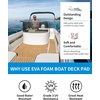 OCEANBROAD CNC Cut Boat Flooring Diamond Pattern Self-Adhesive EVA Decking(Camel Brown with White Lines)