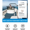 OCEANBROAD CNC Cut Boat Flooring Diamond Pattern Self-Adhesive EVA Decking(Dark Gray with Blue Lines)
