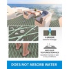OCEANBROAD CNC Cut Boat Flooring Diamond Pattern Self-Adhesive EVA Decking(Dark Gray with Mint Green Lines)