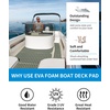 OCEANBROAD CNC Cut Boat Flooring Diamond Pattern Self-Adhesive EVA Decking(Dark Gray with Mint Green Lines)