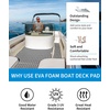 OCEANBROAD CNC Cut Boat Flooring Diamond Pattern Self-Adhesive EVA Decking(Gray with Black Lines)