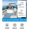 OCEANBROAD CNC Cut Boat Flooring Diamond Pattern Self-Adhesive EVA Decking(Gray with Blue Lines)