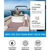 OCEANBROAD CNC Cut Boat Flooring Diamond Pattern Self-Adhesive EVA Decking(Gray with Red Lines)