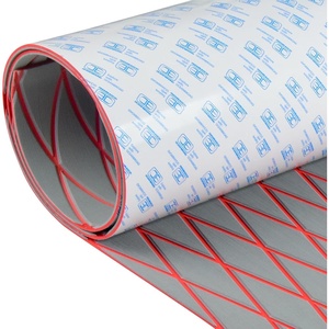 OCEANBROAD CNC Cut Boat Flooring Diamond Pattern Self-Adhesive EVA Decking(Gray with Red Lines)