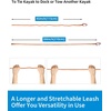 OCEANBROAD Kayak Paddle Leash with D-Ring Stretchable Bungee Strap Lanyard Rope for SUP Kayaking Boating Canoeing Fishing Pole Rod 4-7 Feet Orange 2 Pack