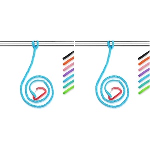 OCEANBROAD Kayak Paddle Leash with D-Ring Stretchable Bungee Strap Lanyard Rope for SUP Kayaking Boating Canoeing Fishing Pole Rod 4-7 Feet Blue 2 Pack