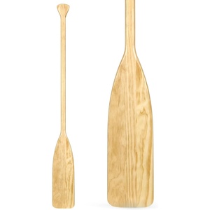 OCEANBROAD Wooden Canoe Paddle, 4.5ft/137cm Ergonomic Palm Grip Boat Paddle
